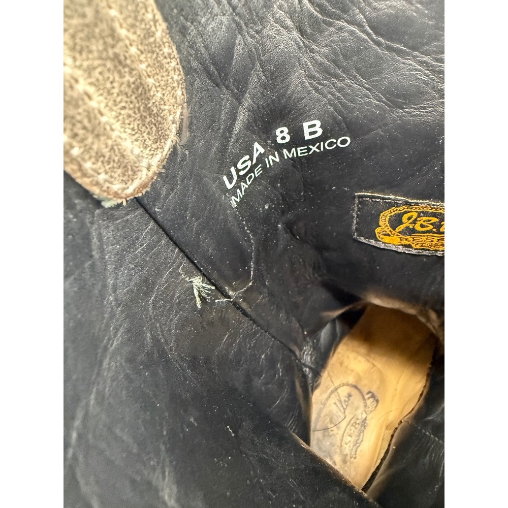 J.B. Dillon Bellflower Women's 8B Silver Leather Western Boots Blue Rhinestone - Picture 14 of 15